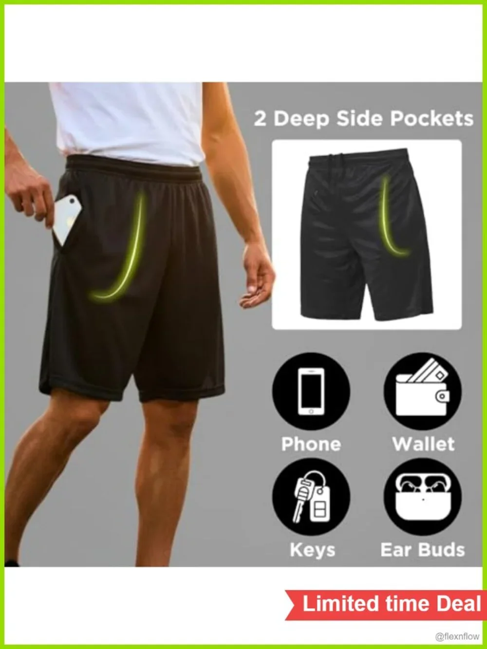Men's Athletic Shorts 5 Pack Performance Gym Basketball